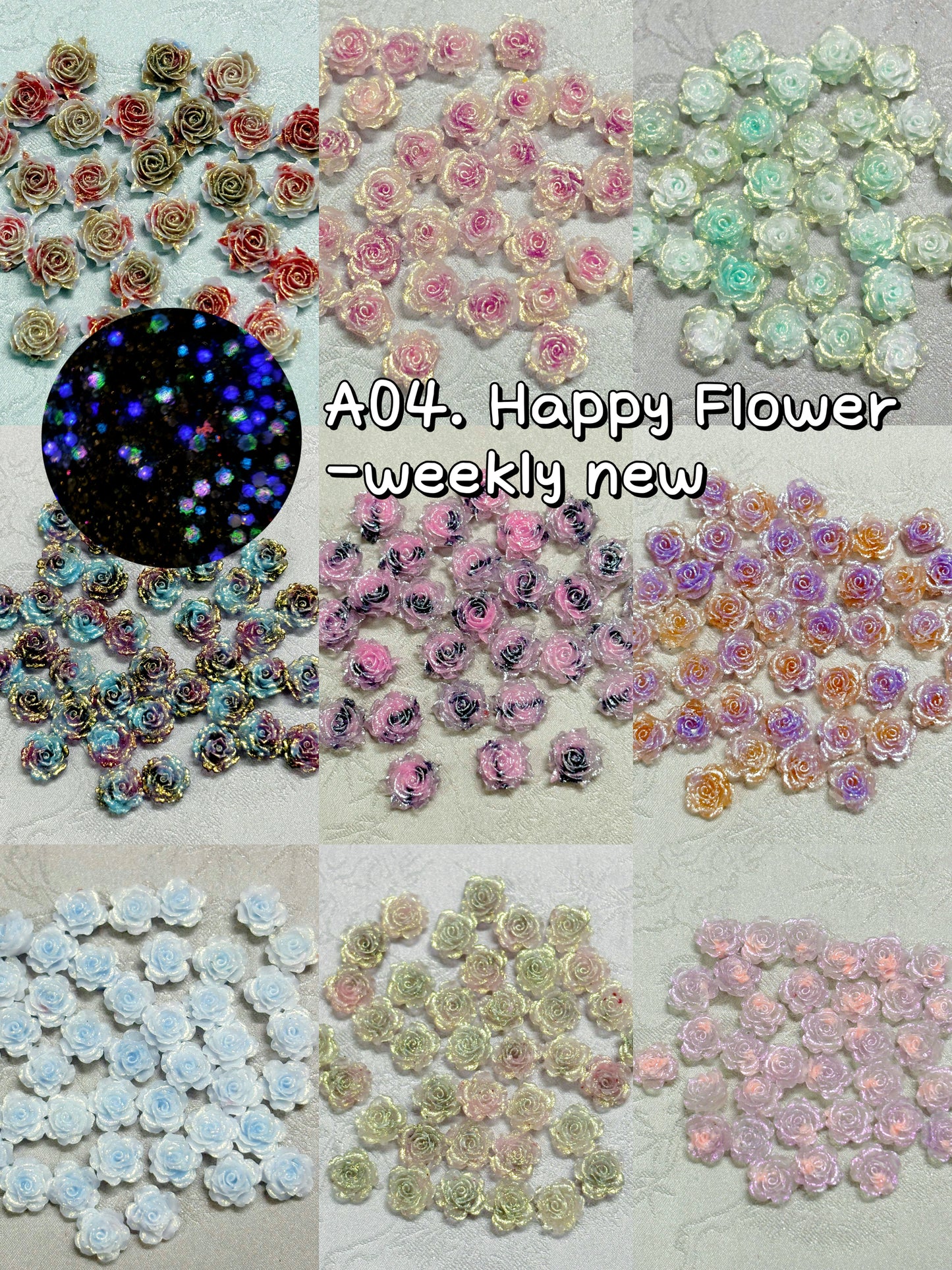 A04.NEW【Happy Flower】resin blind bag for diy phonecases/manicure/photo frame etc
