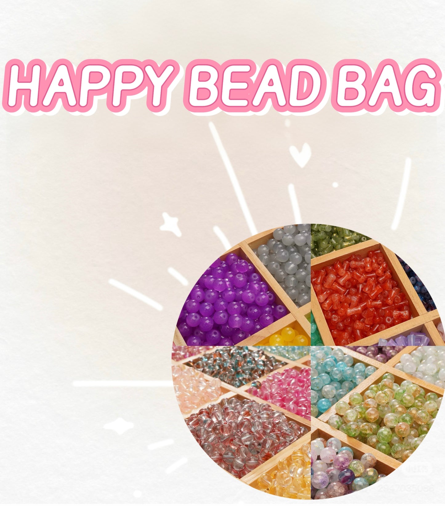 A001【Happy Beads Bag】glass beads blind bag for diy
