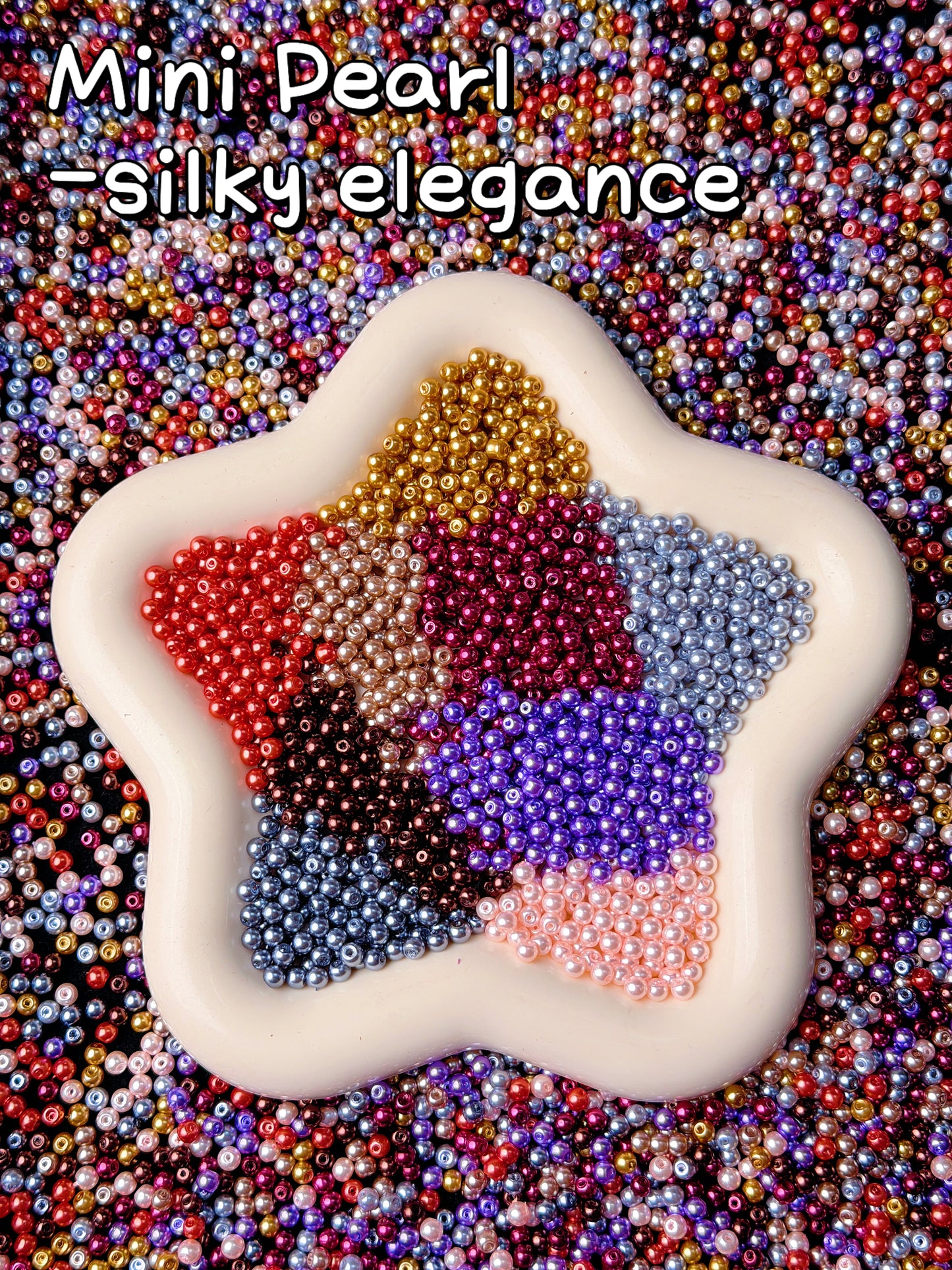 【Mini Pearl World】Perles de verre colorées super mignonnes de 4 mm (bracelet/porte-clés/présentoir)