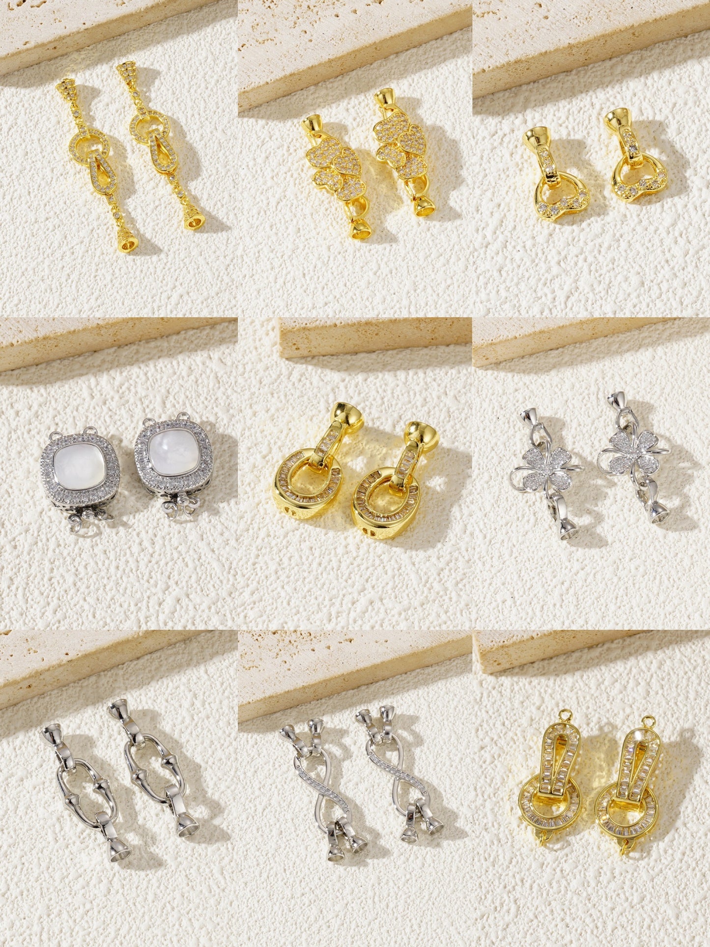 【Happy Buckle】Boucles en cuivre plaquées or véritable 18 carats, boucles fantaisie exquises résistantes à l'usure