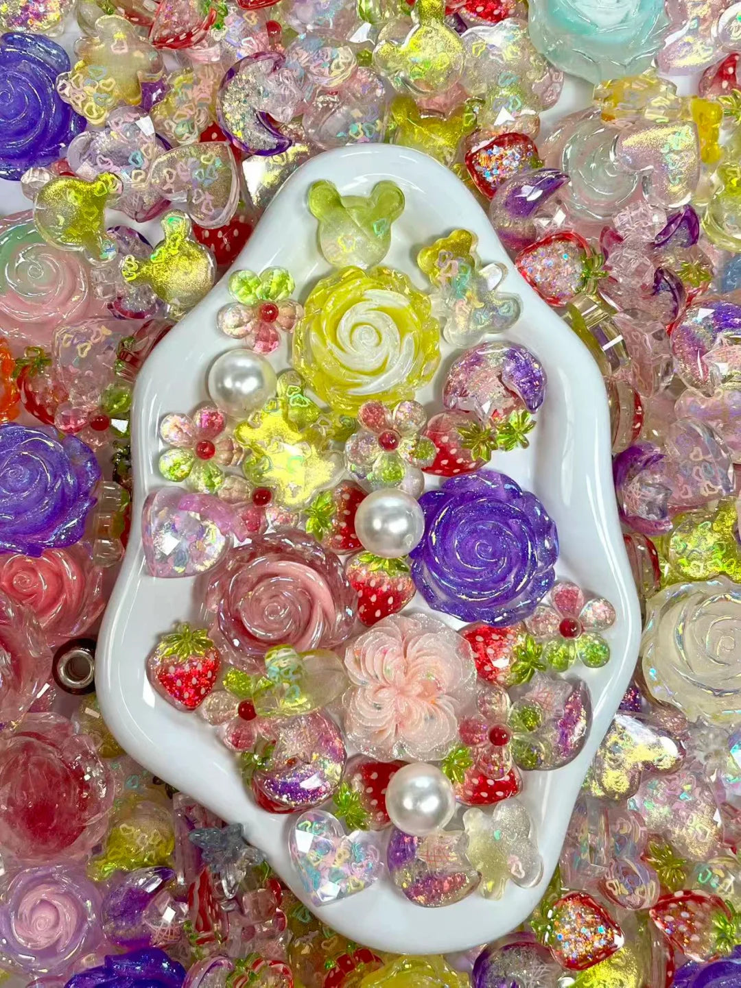 【Blooming Garden 2】Luminous flowers and rhinestone mixes, display/junk journal/phonecase craftings