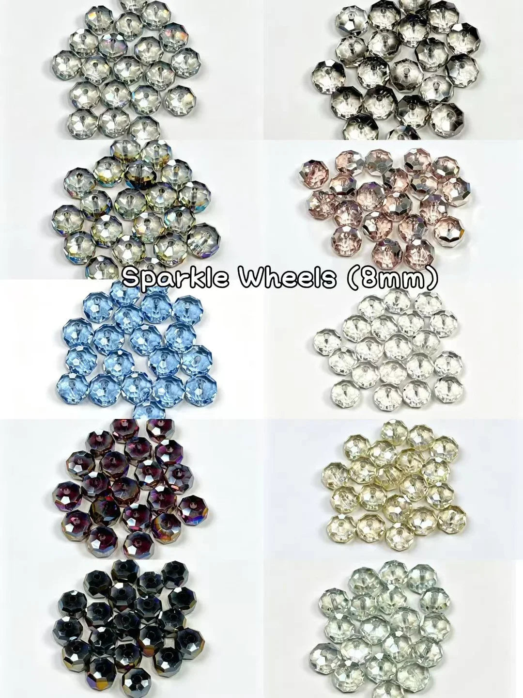 A001.NEW【Sparkle Wheels】 K9 crystal glass 8mm wheel beads, Swarovski Crystal