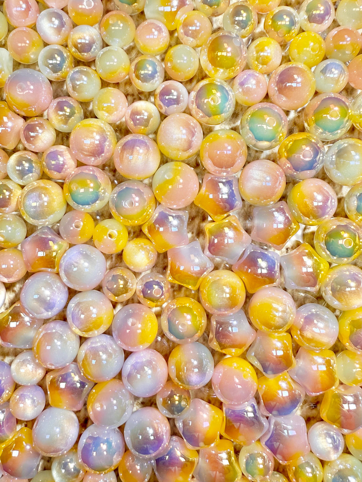 【Voie Lactée】Mélange de perles acryliques galaxie extra-brillantes, 16 mm (fabrication de couronnes, porte-clés, stylos, etc.)