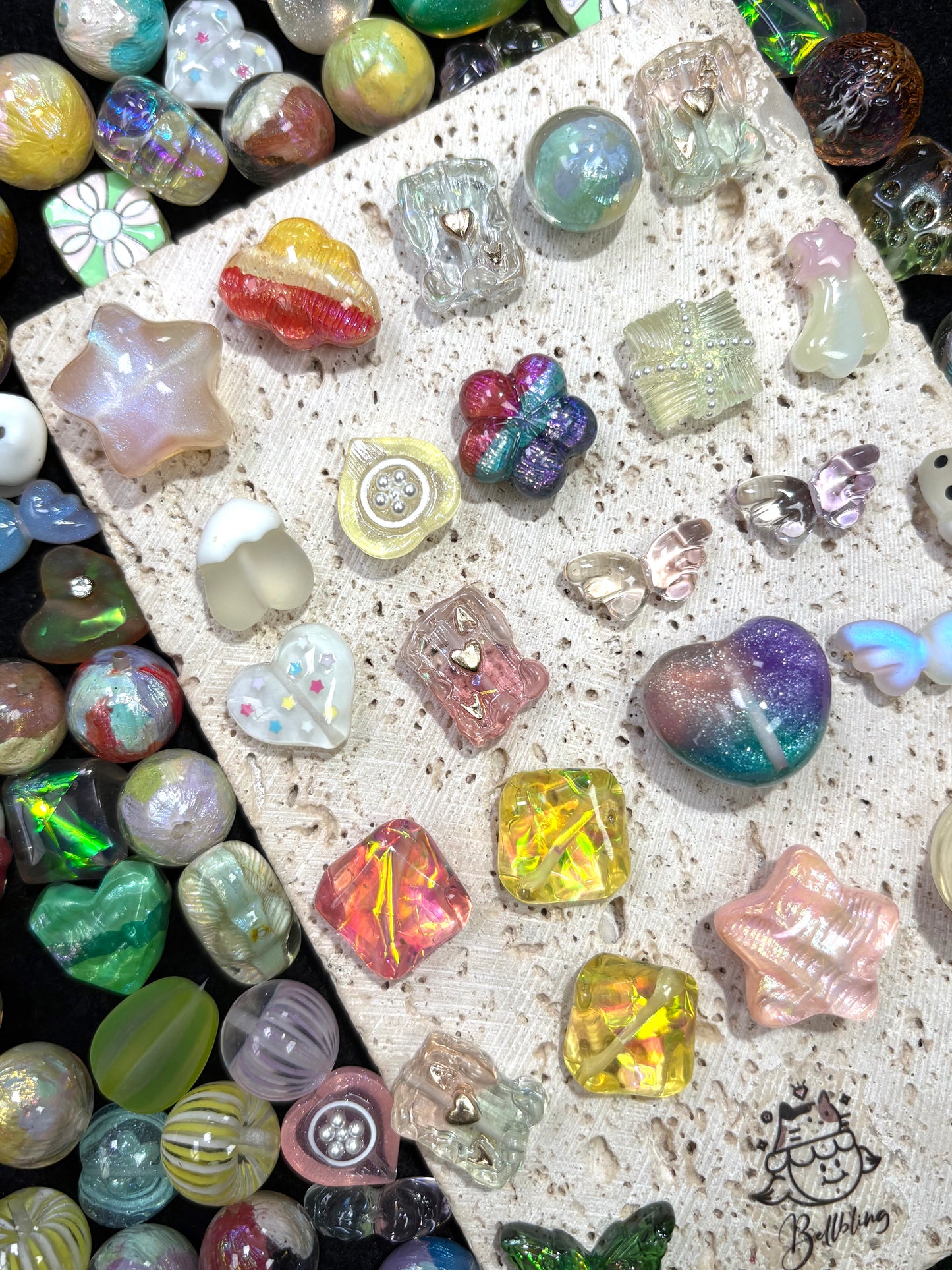A20.NEW【Happy Star】Korean AB Gel Fancy Star/Cloud Beads