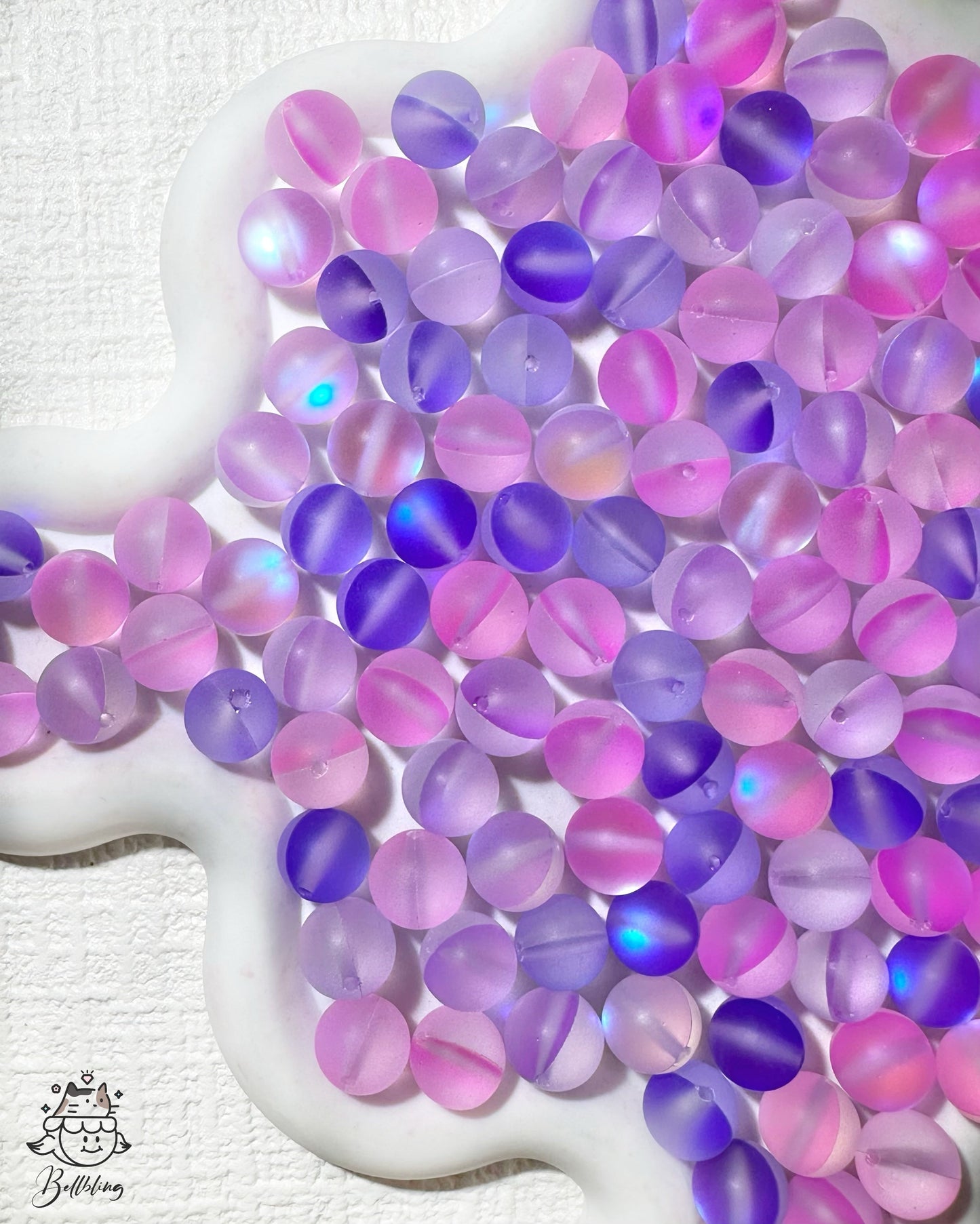 【Aura World】Perles givrées mixtes aura de 10 mm, perles de verre