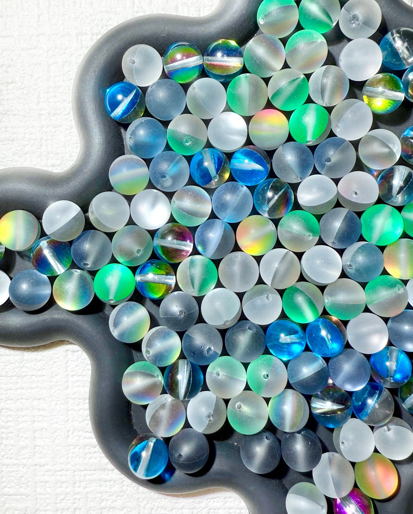 【Aura World】Perles givrées mixtes aura de 10 mm, perles de verre