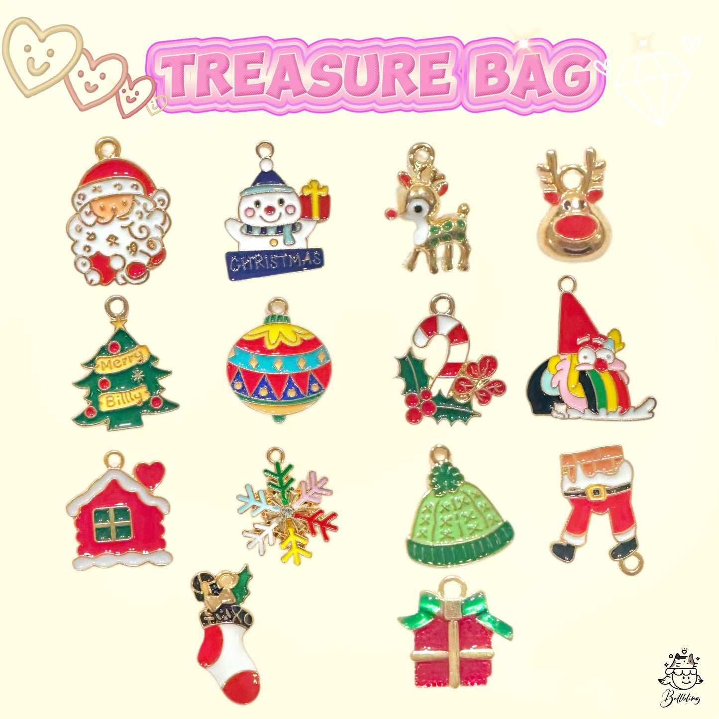 【Treasure Bags】Exquisite charms with different themes, for bracelet/keychain/necklaces diy