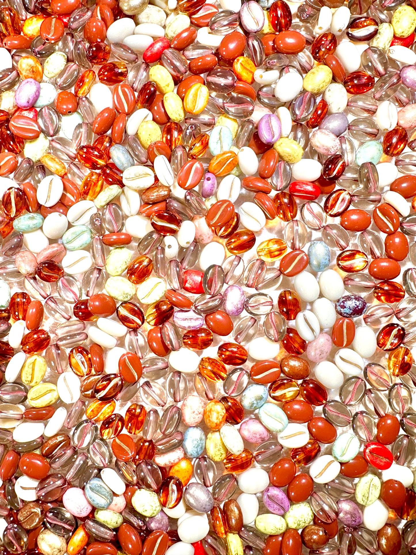 【Grains de café】 Breloques en forme de grains de café en acrylique percé pour bracelet, collier, couronne, porte-clés, présentoir