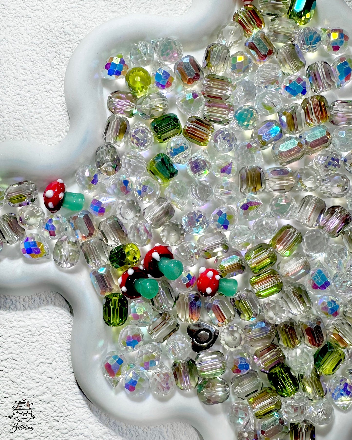 A001.NEW【Dewdrop Sparkle】8*10 mm dewdrop glass beads