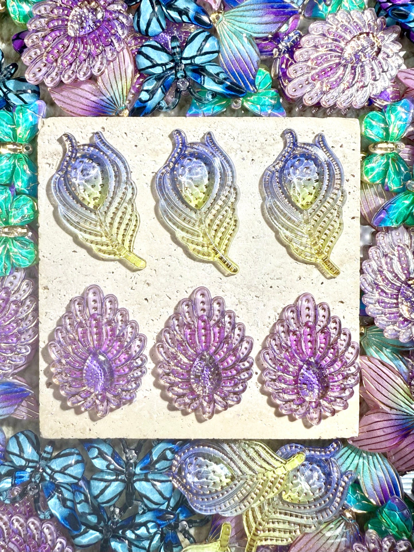 【Forest Kingdom】Butterfly&Leaves acrylics charms, crafting supplies