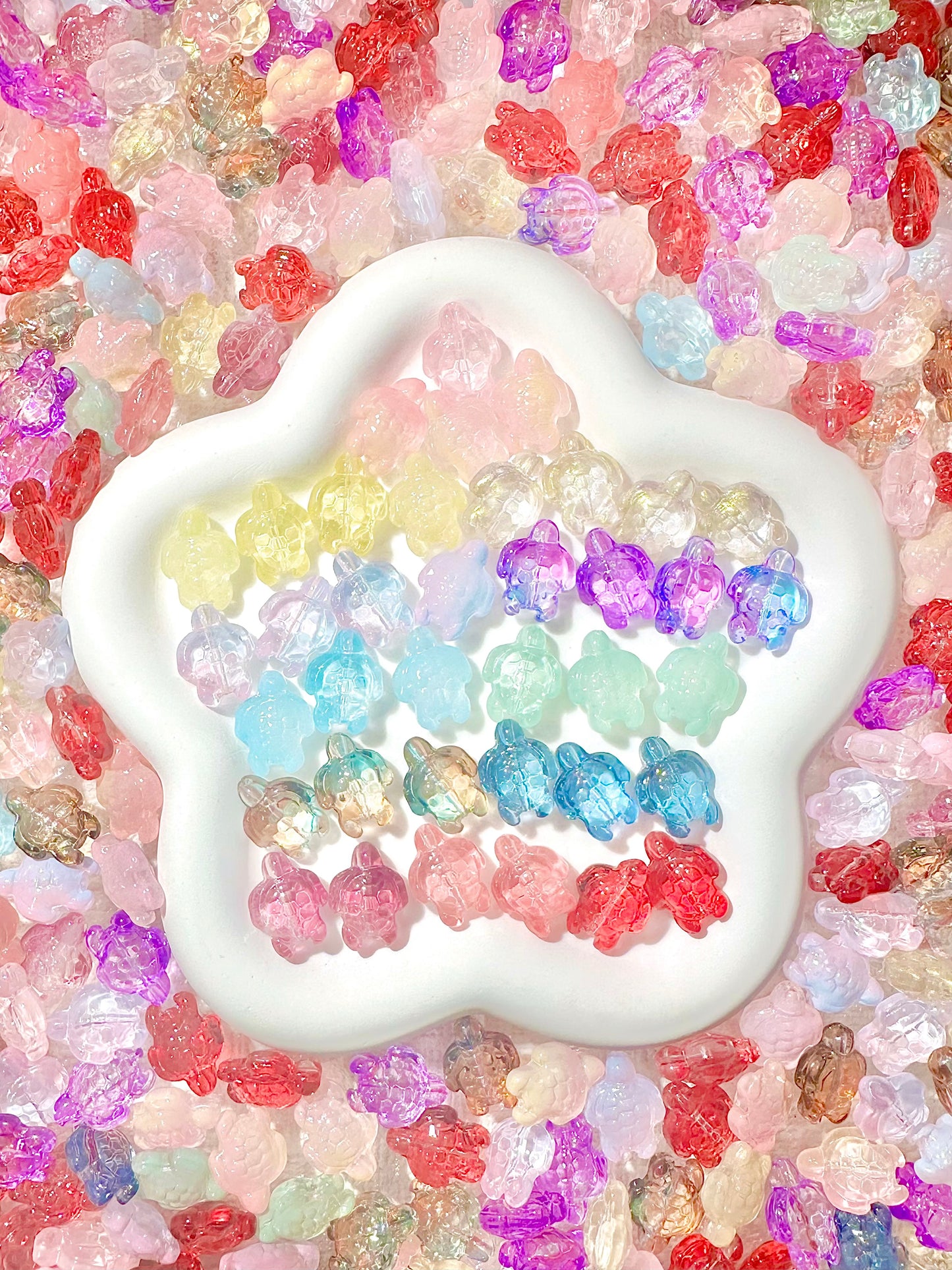 【Icy World】All-Color Mixed Exquisite glass charms, bracelet/keychain supplies