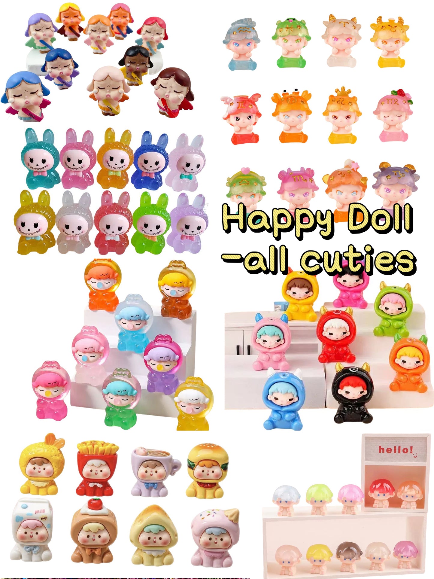 A35.NEW【Happy Doll】all various doll figurine, for display and diy