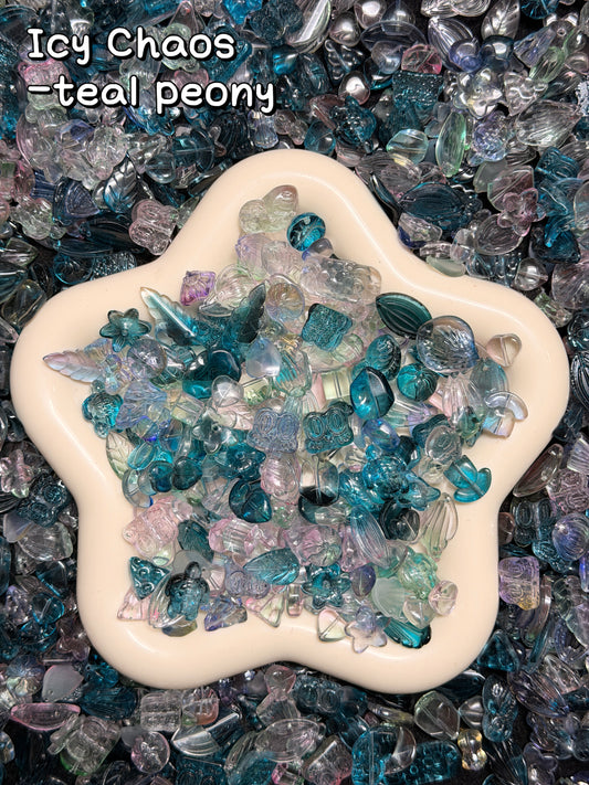 【Icy Chaos】All-Shape Mixed Exquisite glass charms, bracelet/keychain supplies