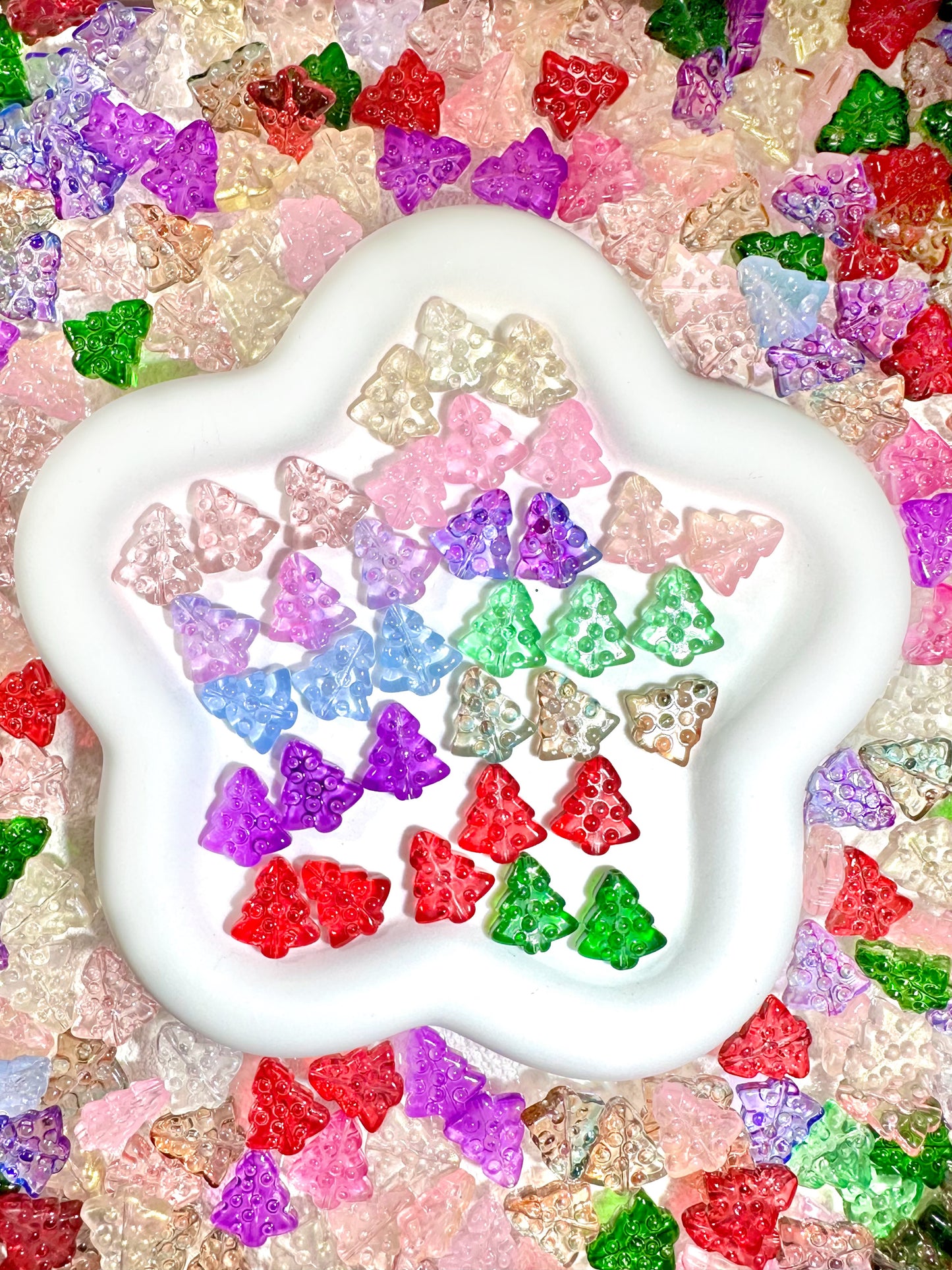 【Icy World】All-Color Mixed Exquisite glass charms, bracelet/keychain supplies