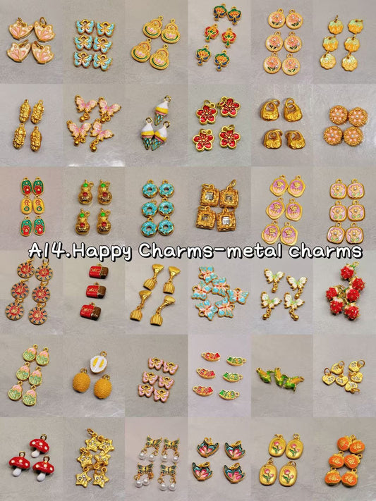 A14【Happy Charms】gold plated metal pendants
