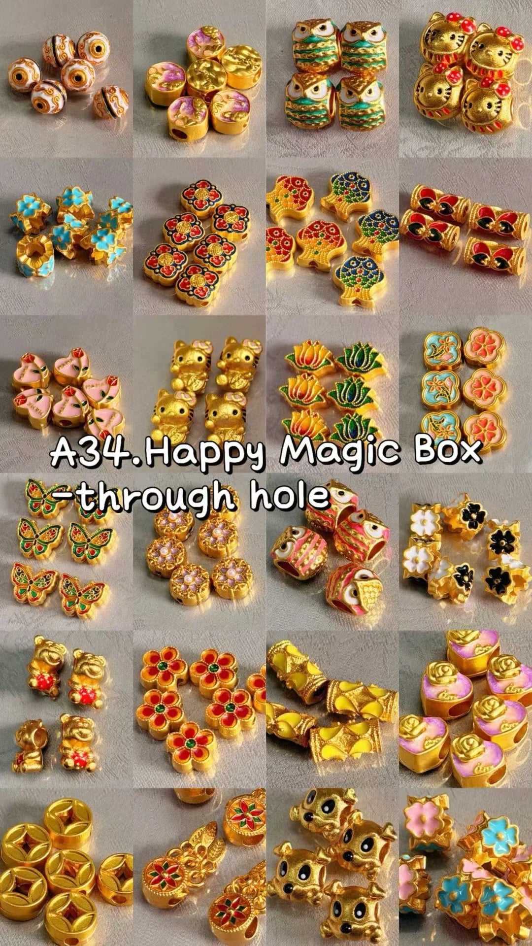 A34【 Happy Magic Box】wear resistant gold plated magic box blind bag