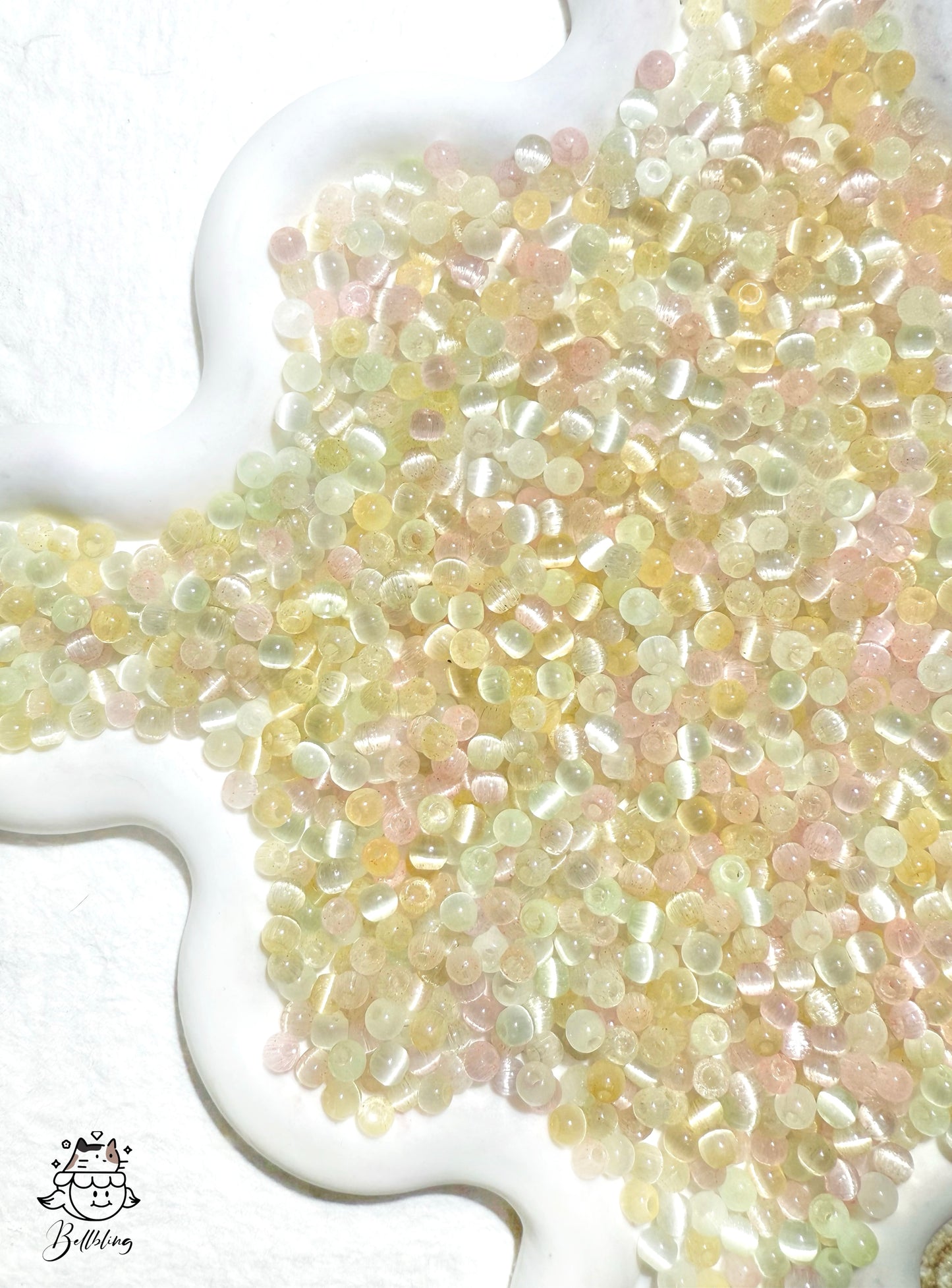 【Mini Cat's Eye 1】4mm glass cats-eye round seed beads mix, earring, bracelet, necklace, keychain