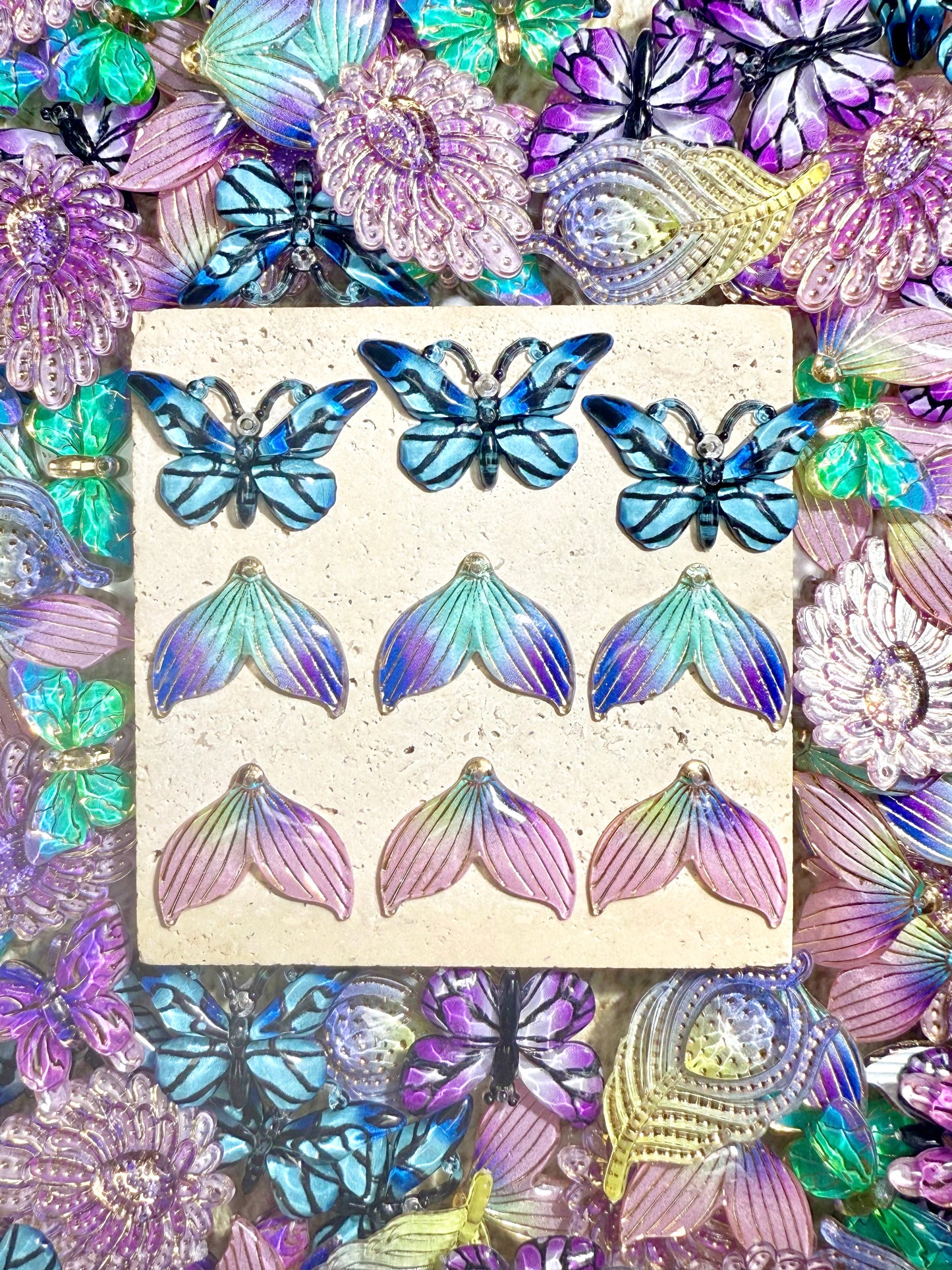 【Forest Kingdom】Butterfly&Leaves acrylics charms, crafting supplies
