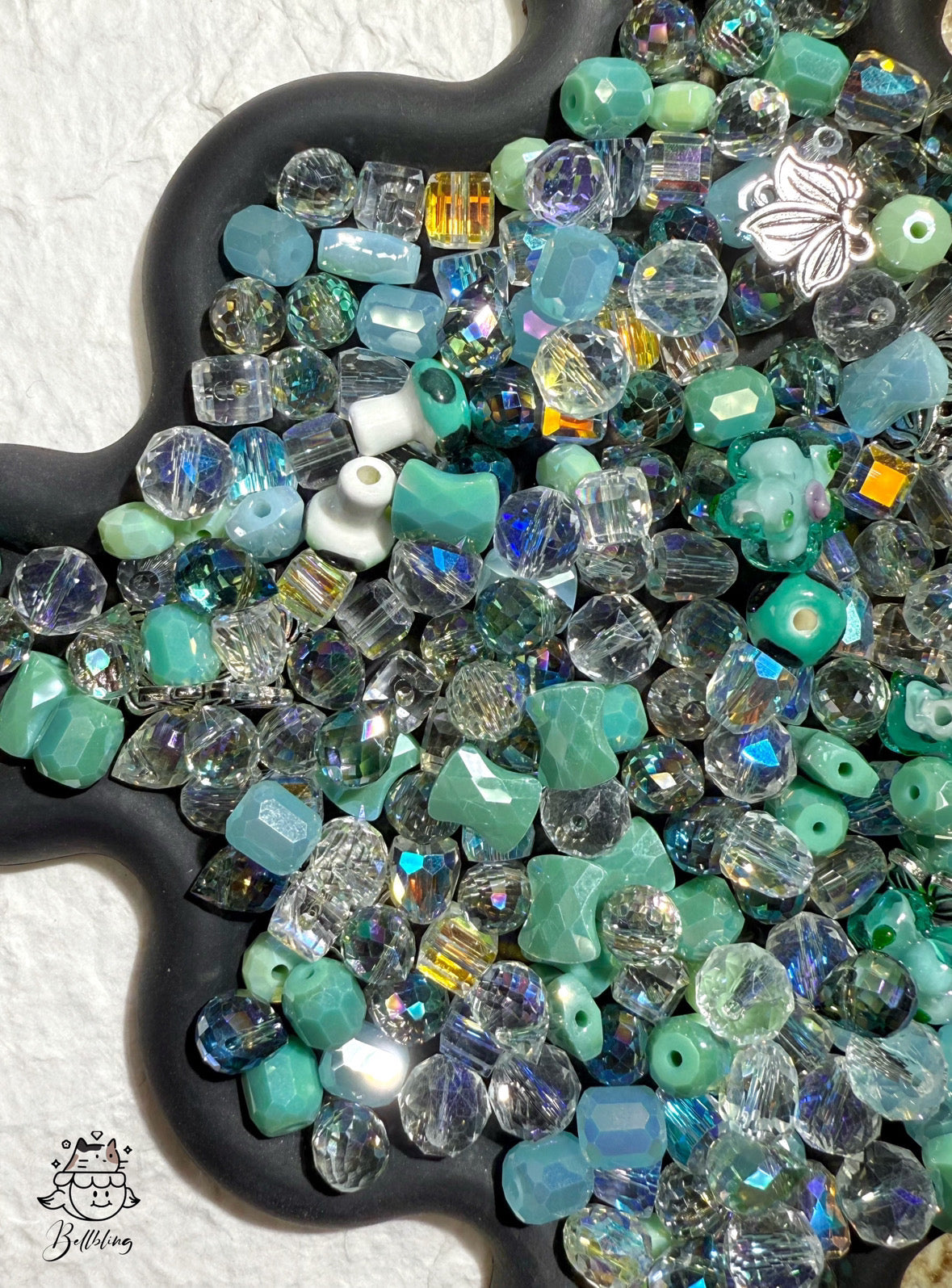 A001.NEW【Dewdrop Sparkle】8*10 mm dewdrop glass beads