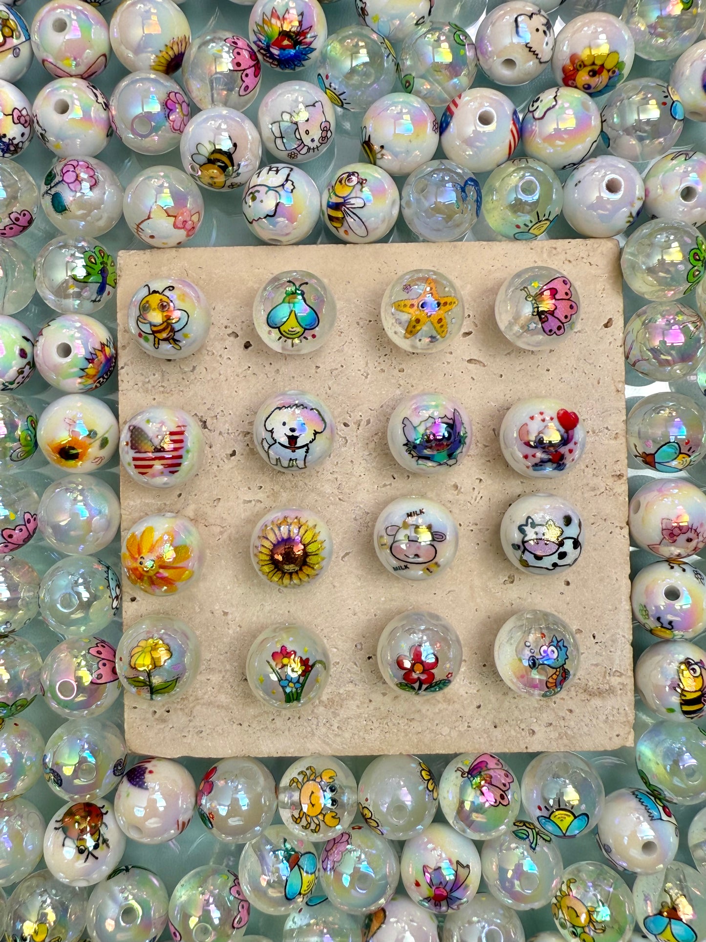 【Dazzling Galaxy】shimmering diamond sparkle acrylic beads mix, 16mm (making wreath, keychain, pens etc)