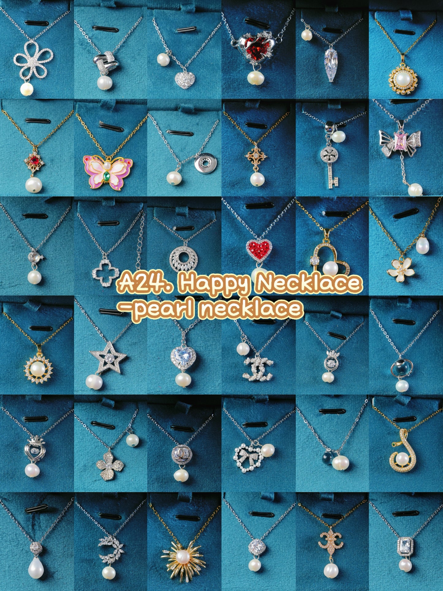A24【Happy Necklace】200+ 18k-gold plated pendant for necklace/earring/bracelet