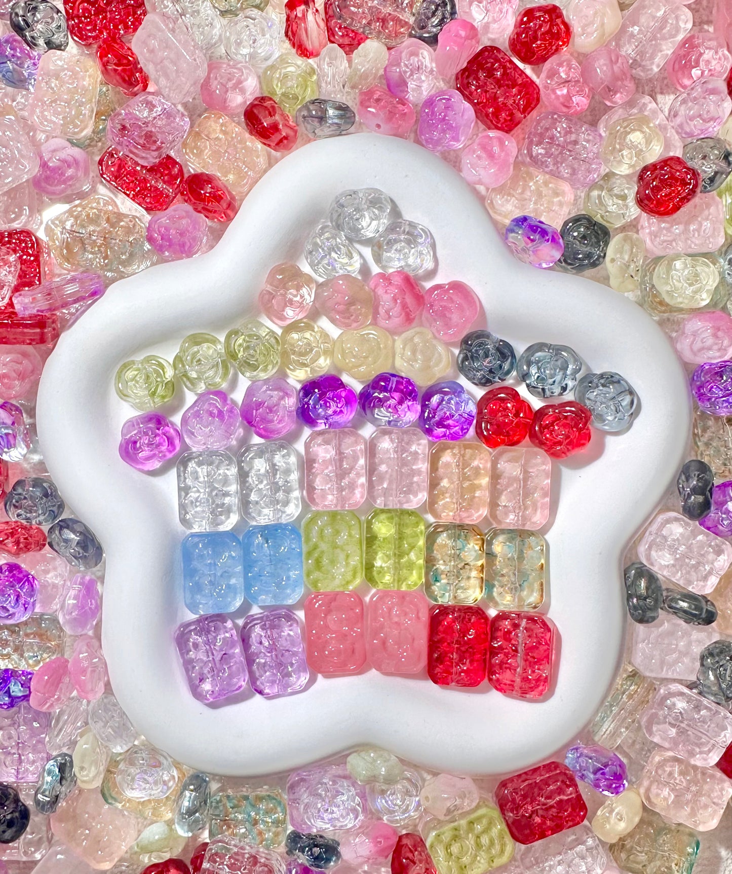 【Icy World】All-Color Mixed Exquisite glass charms, bracelet/keychain supplies