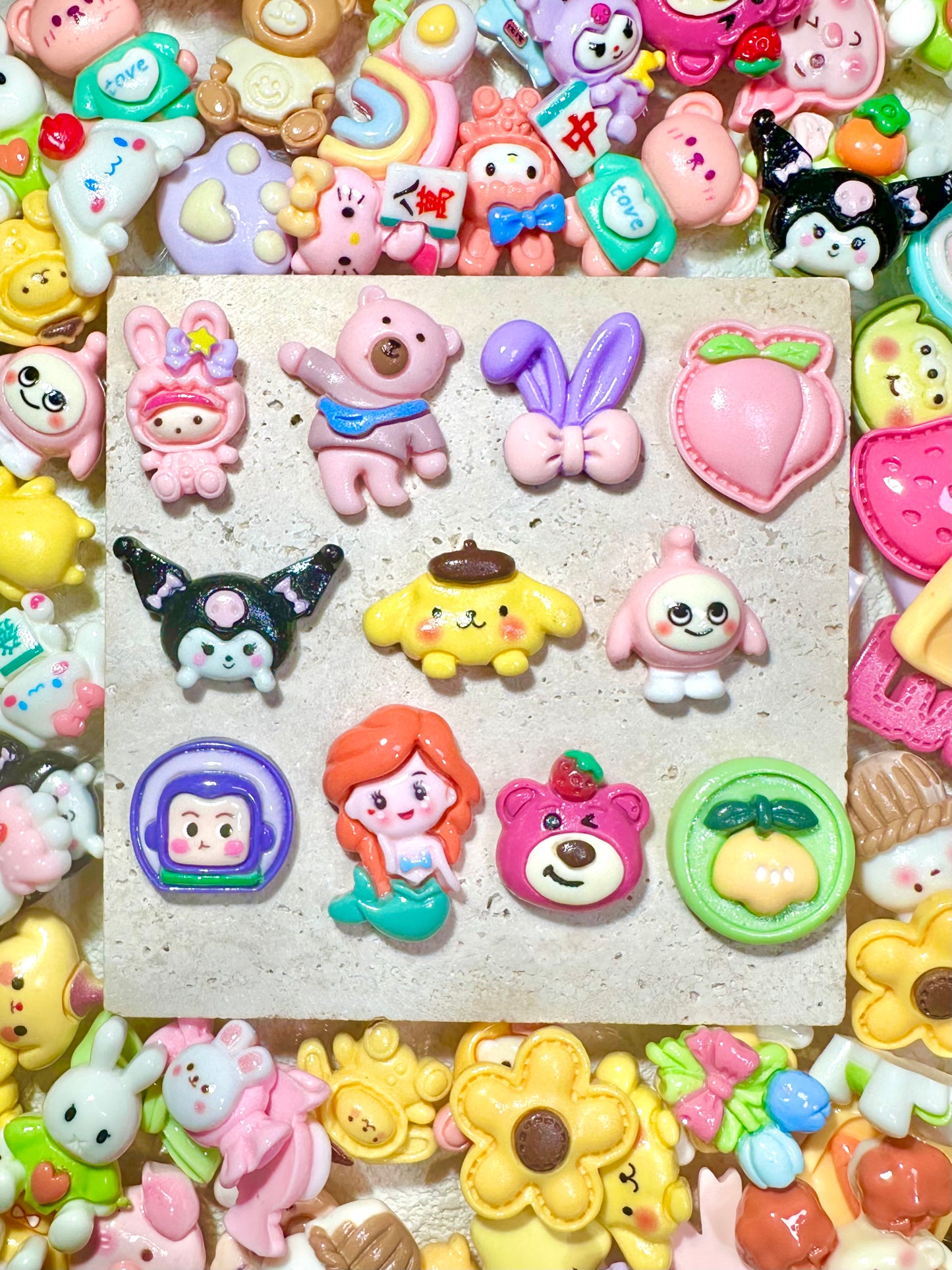 【Lovely Charms 4.0】sanrio&foodie colorful resin mix, hairpin/phonecases diy, display