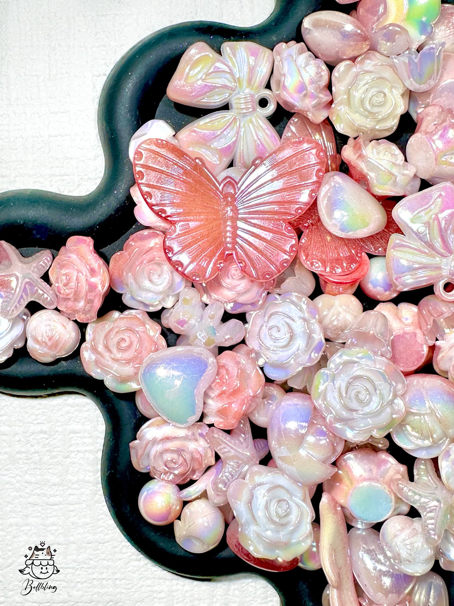 【Butterfly Valley PRO】Drilled acrylics flower/butterfly charms for bracelet, necklace, wreath, keychain, display