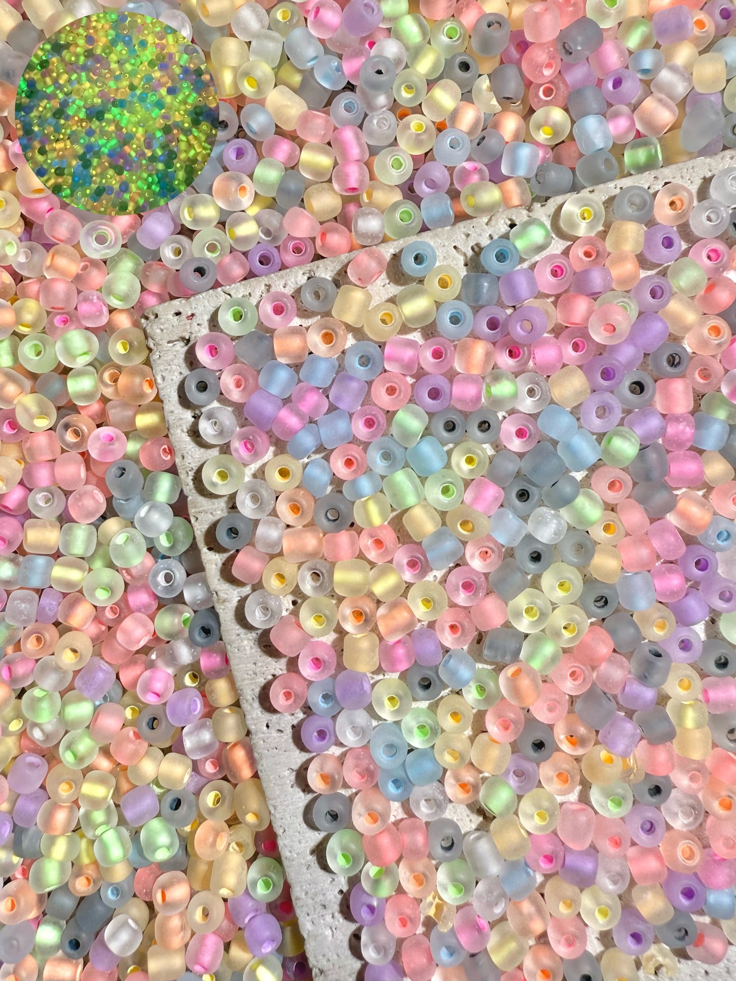 【Lumi Beans】luminous mixed rainbow seed beads, 3mm&4mm
