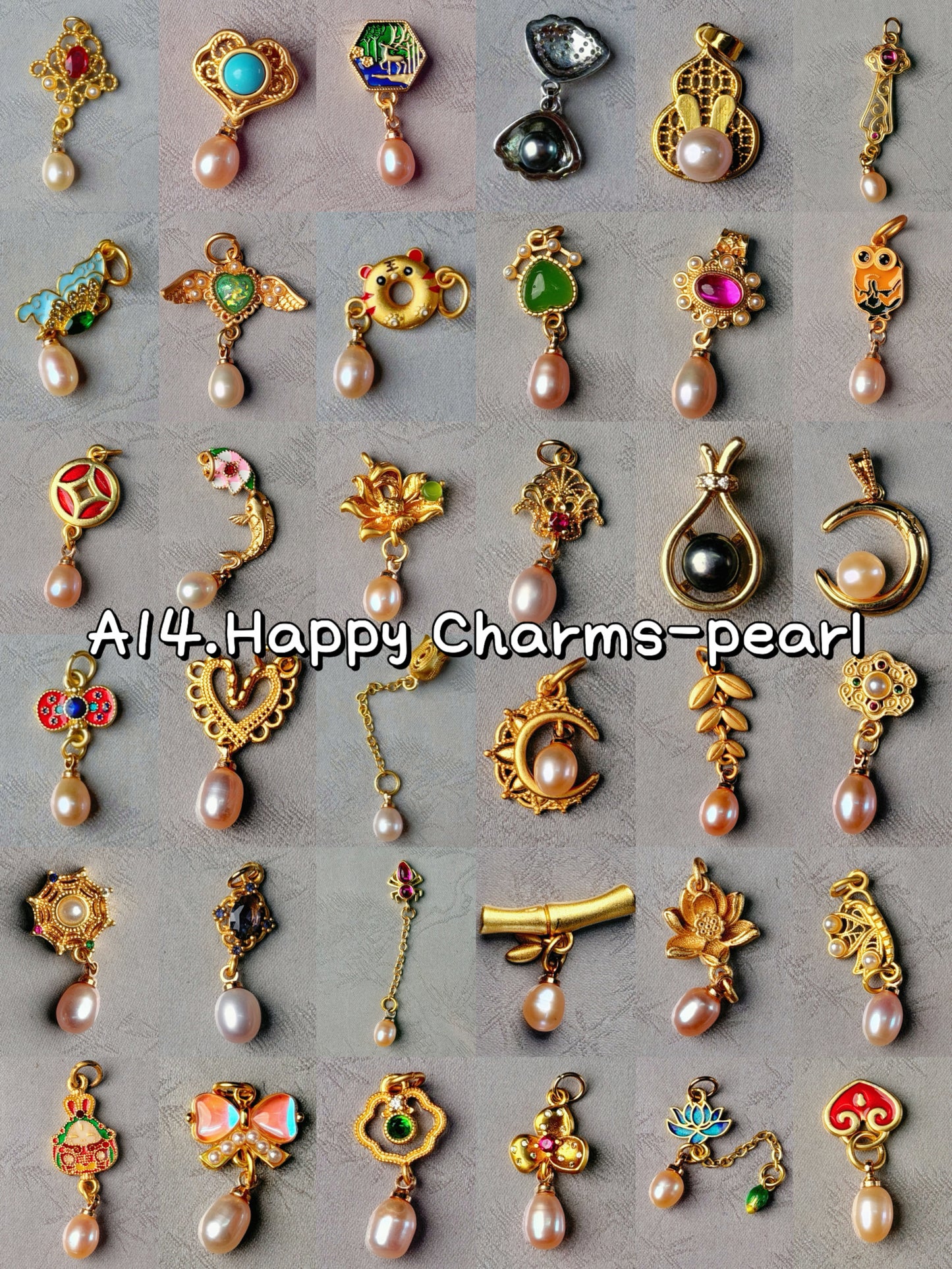 A14【Happy Charms】18k gold plated pendants
