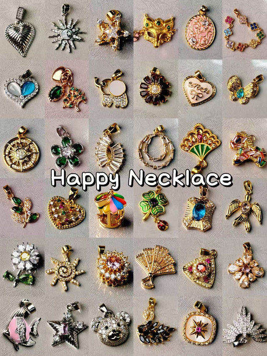 A24【Happy Necklace】200+ 18k-gold plated pendant for necklace/earring/bracelet