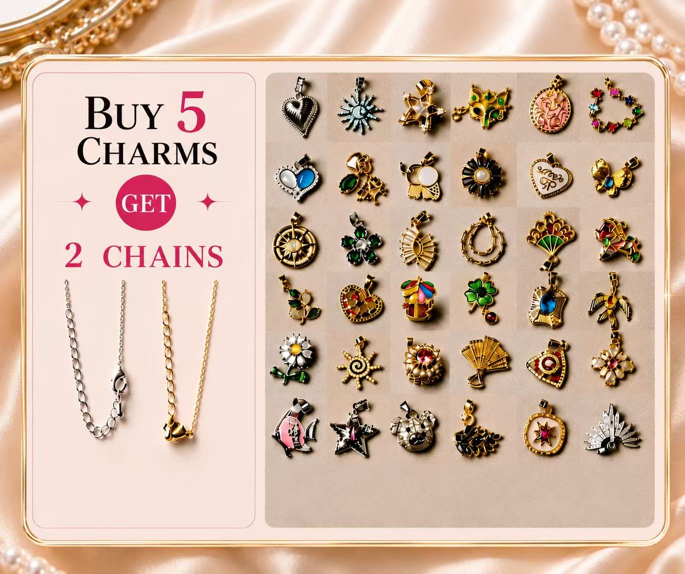 A24【Happy Necklace】200+ 18k-gold plated pendant for necklace/earring/bracelet