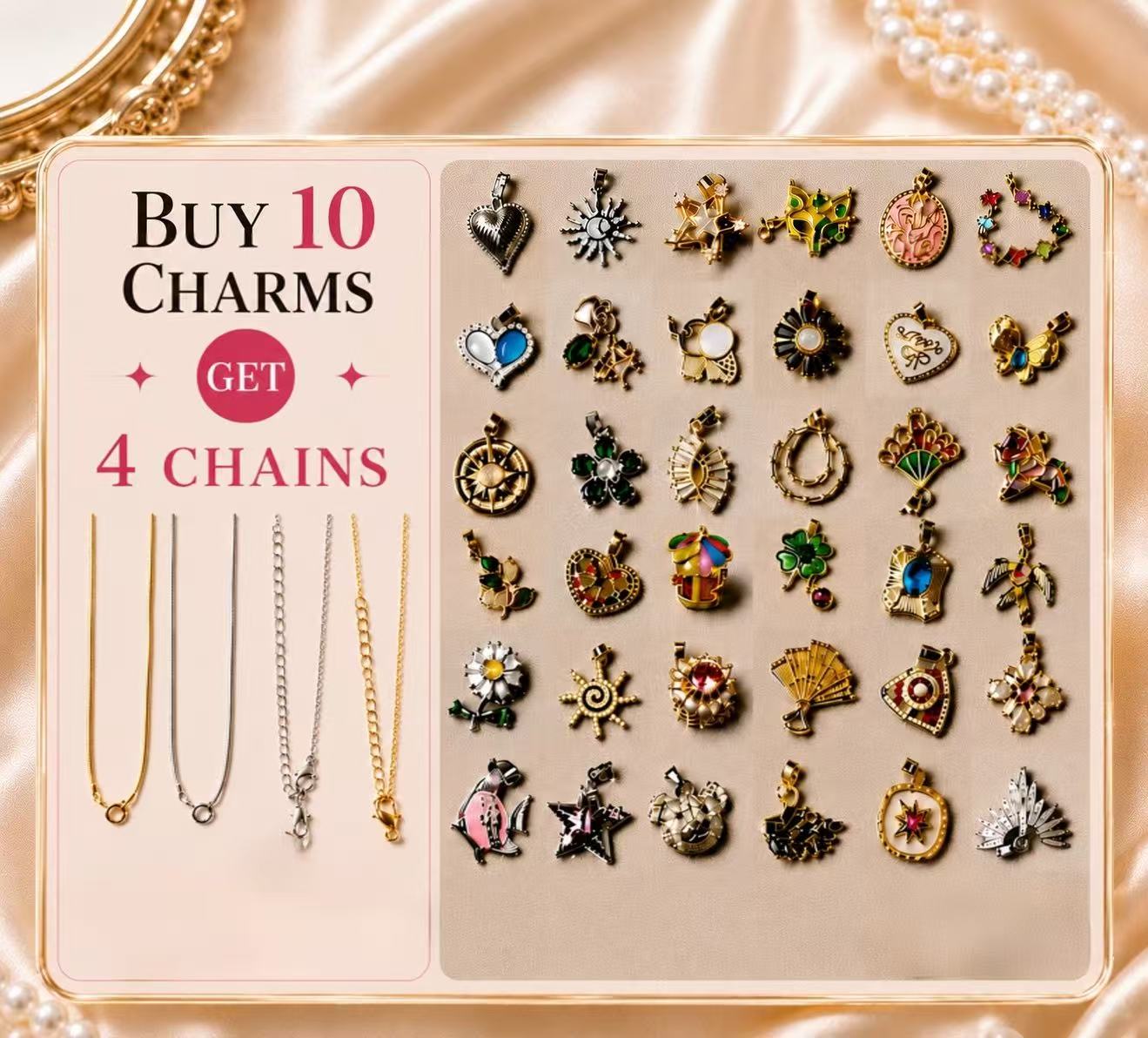 A24【Happy Necklace】200+ 18k-gold plated pendant for necklace/earring/bracelet