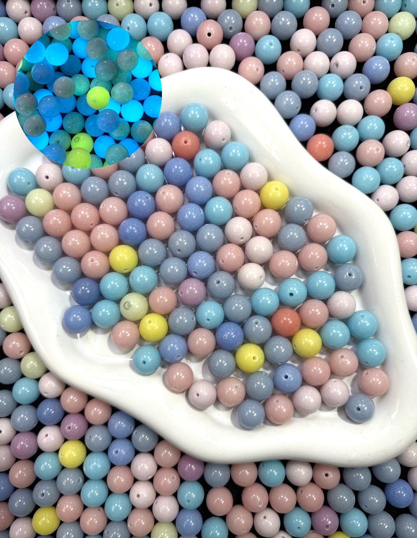 【Aura World】Perles givrées mixtes aura de 10 mm, perles de verre