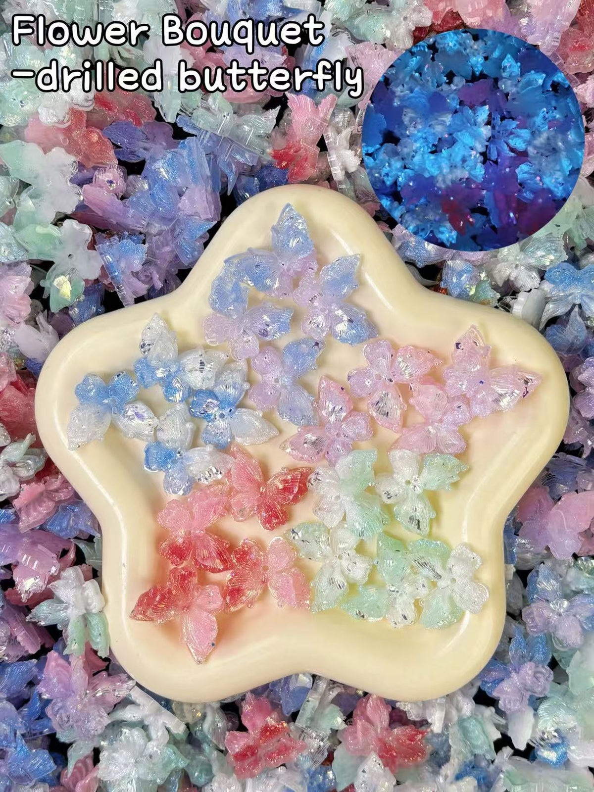 【Bouquet de fleurs】Mélange de fleurs en résine Lumi 37 mm, cadre décoratif, présentoir, choix de cadeaux