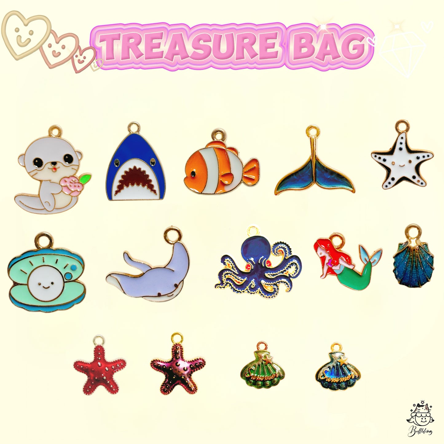 【Treasure Bags】Exquisite charms with different themes, for bracelet/keychain/necklaces diy