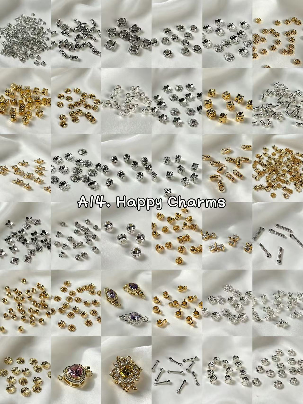 A14【Happy Charms】gold plated metal pendants