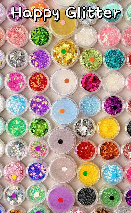 A17【Happy Glitter】various colorful glitter, for nails/snowball tumbler/resin making etc