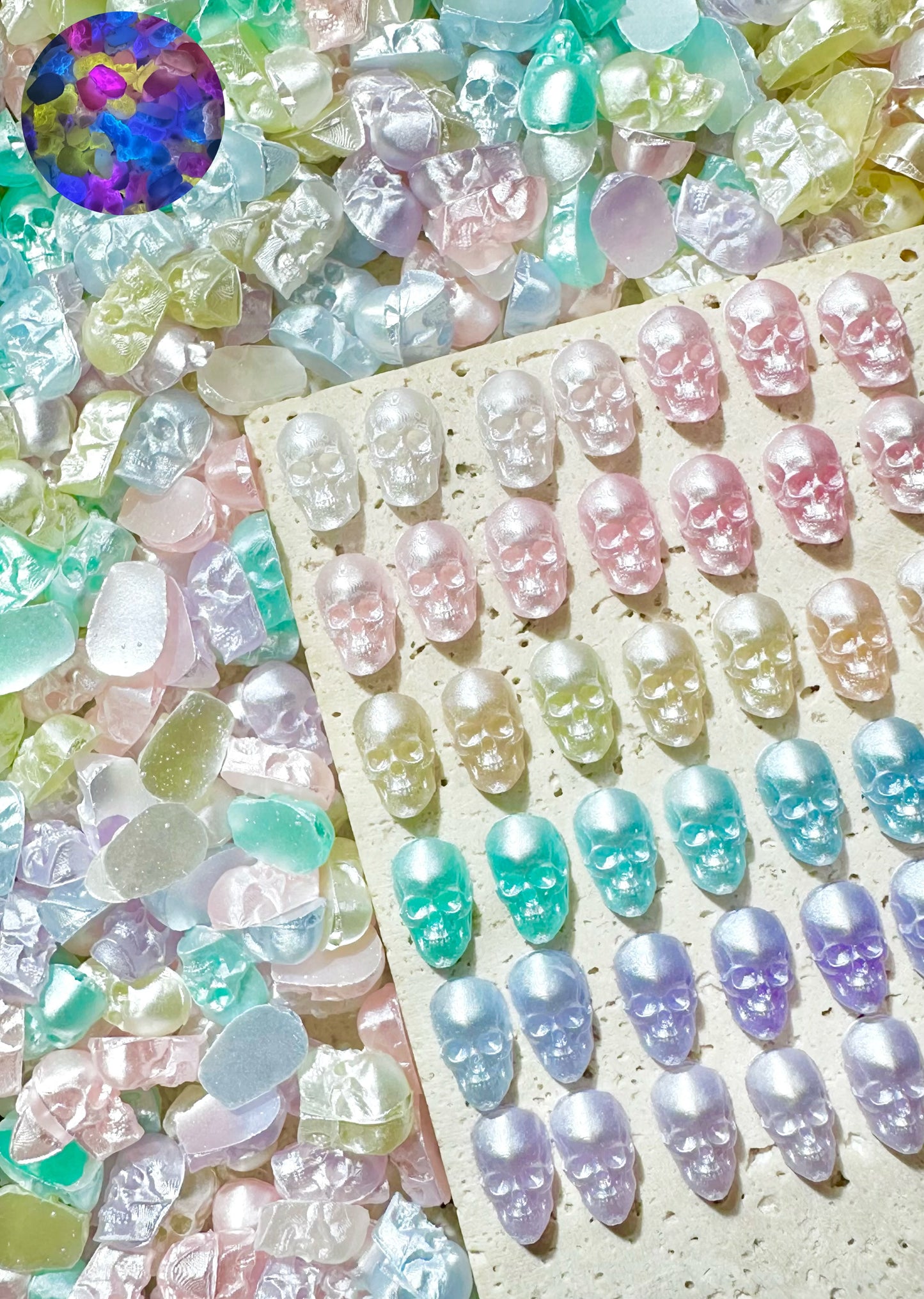 【Blue Blues】Résine lumineuse pastel, fournitures pour nail art/artisanat