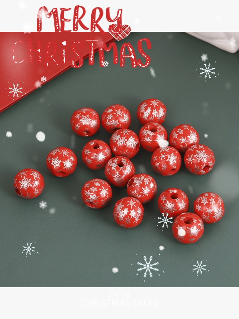 【Never Too Early For Christmas】16mm wood beads, diy pens/keychain/bracelet/wreath