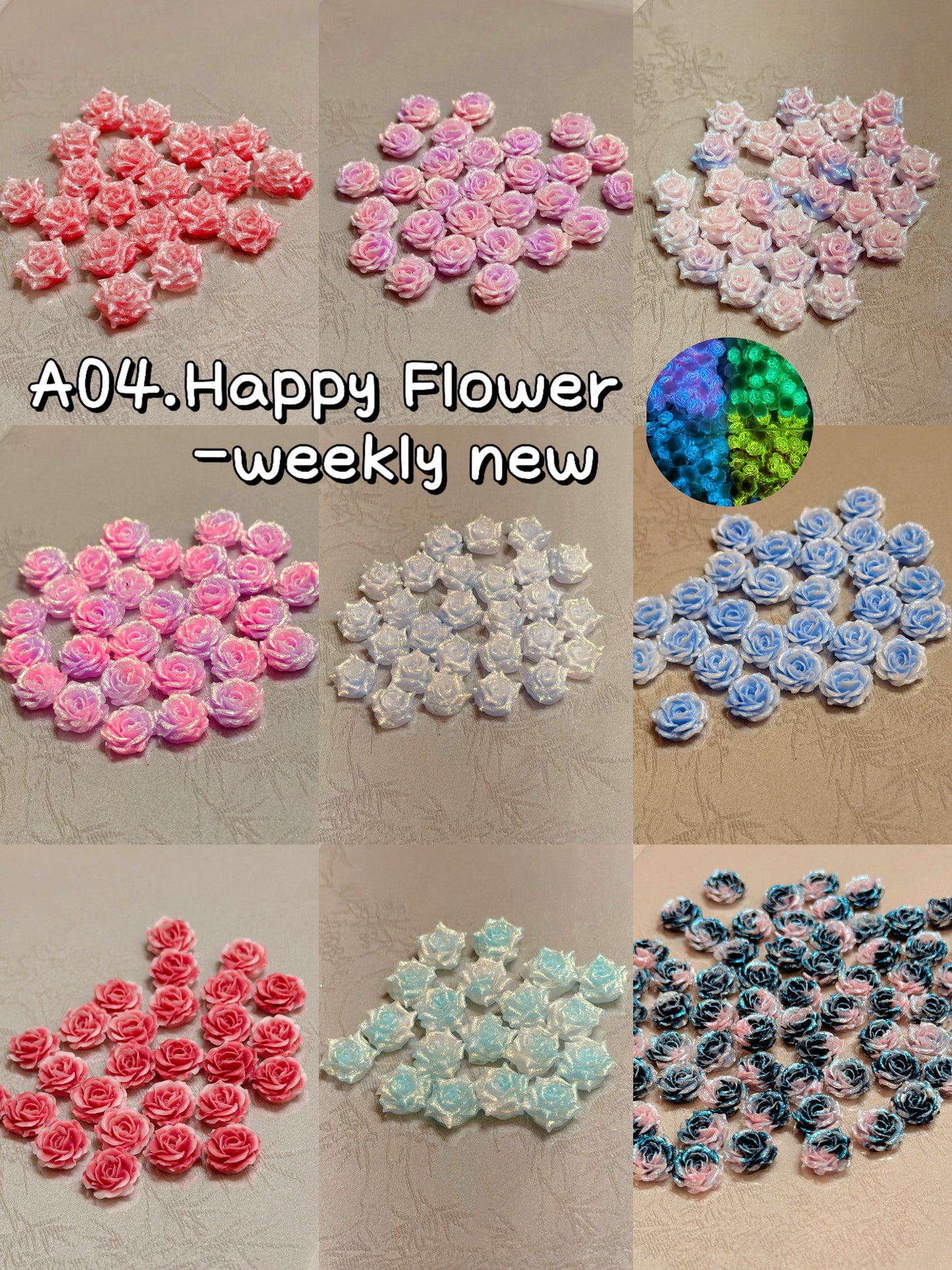 A04.NEW【Happy Flower】resin blind bag for diy phonecases/manicure/photo frame etc