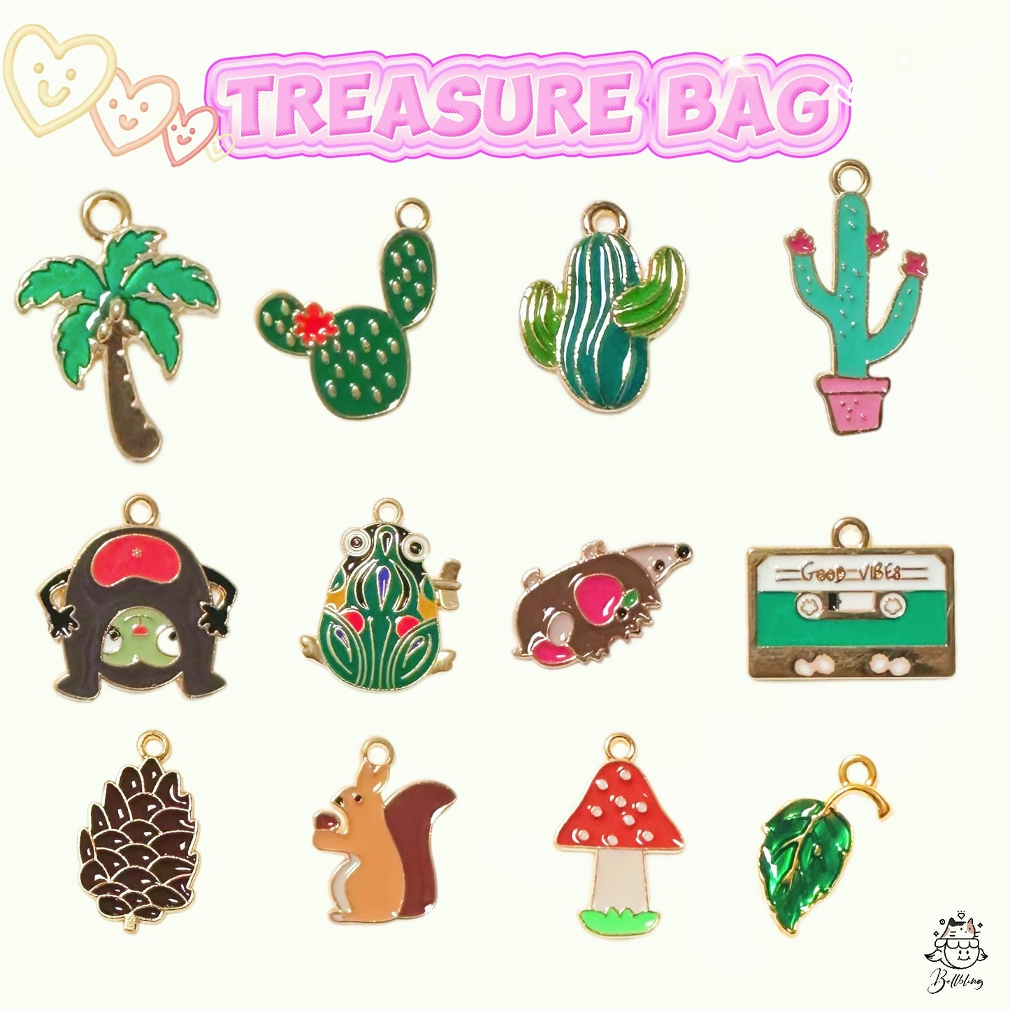 【Treasure Bags】Exquisite charms with different themes, for bracelet/keychain/necklaces diy