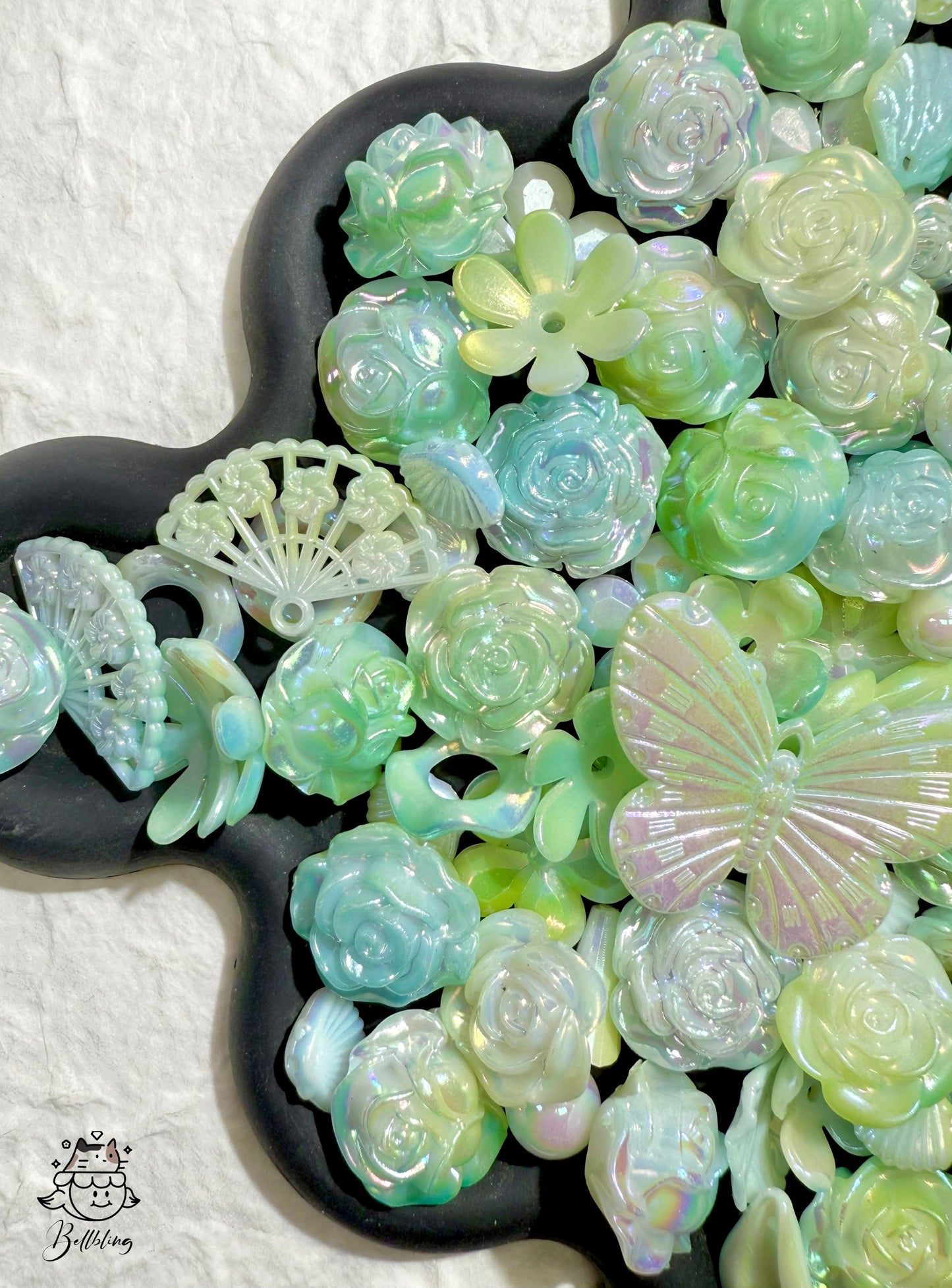 【Butterfly Valley PRO】Drilled acrylics flower/butterfly charms for bracelet, necklace, wreath, keychain, display