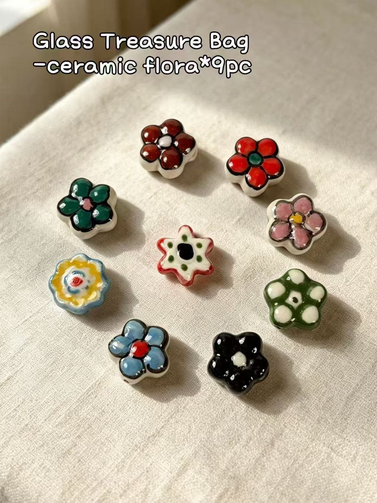 【Glass Treasure Bag】Exquisite glass charms/beads, for bracelet/keychain/necklaces diy