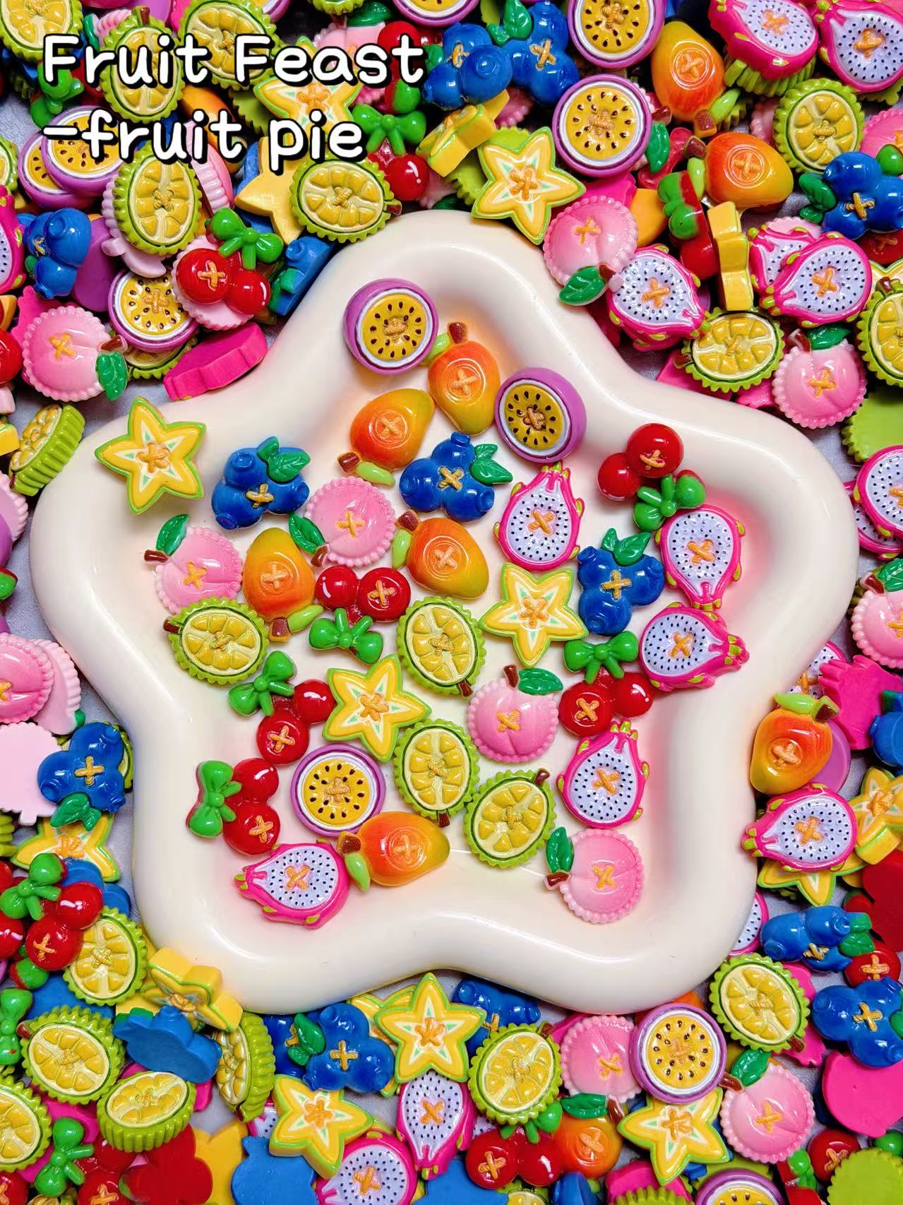 【Fête des fruits】tranches et perles d'argile polymère