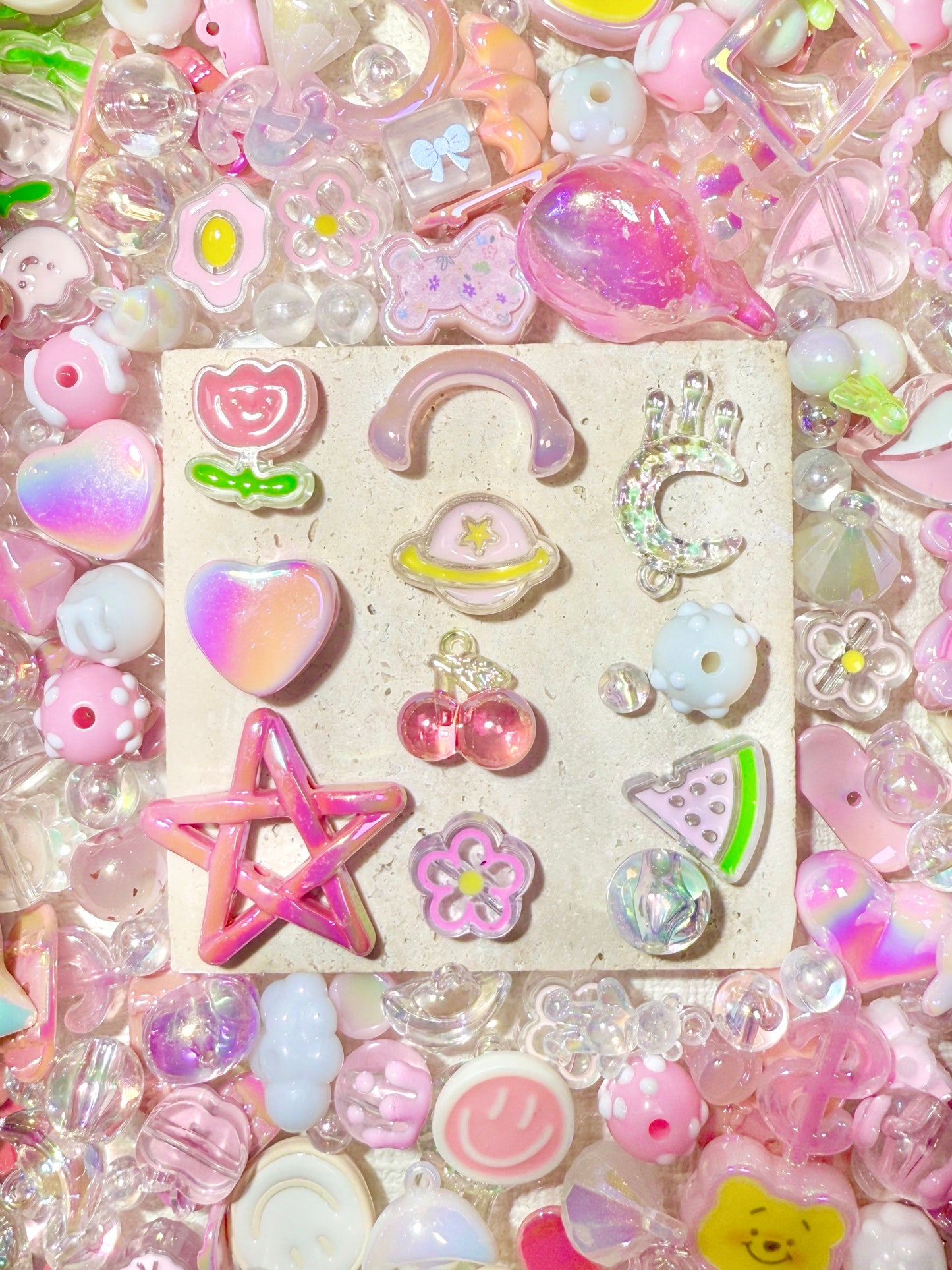 A001【Bubble Gum】colorful acrylics beads mix, 16mm (making wreath, keychain, pens etc)