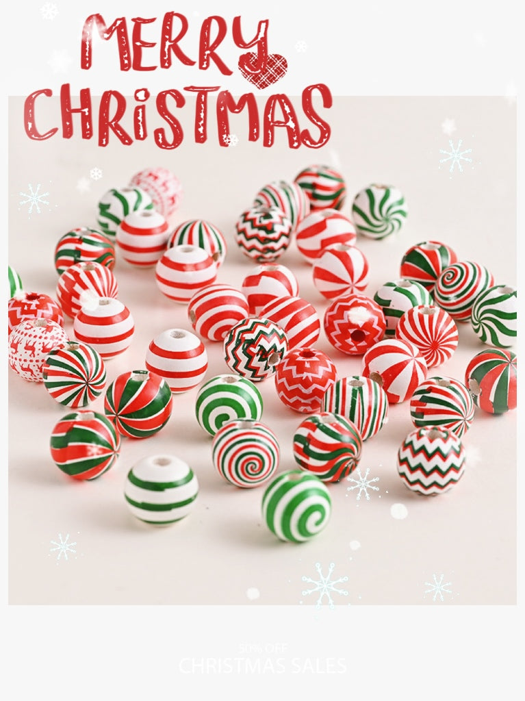 【Never Too Early For Christmas】16mm wood beads, diy pens/keychain/bracelet/wreath