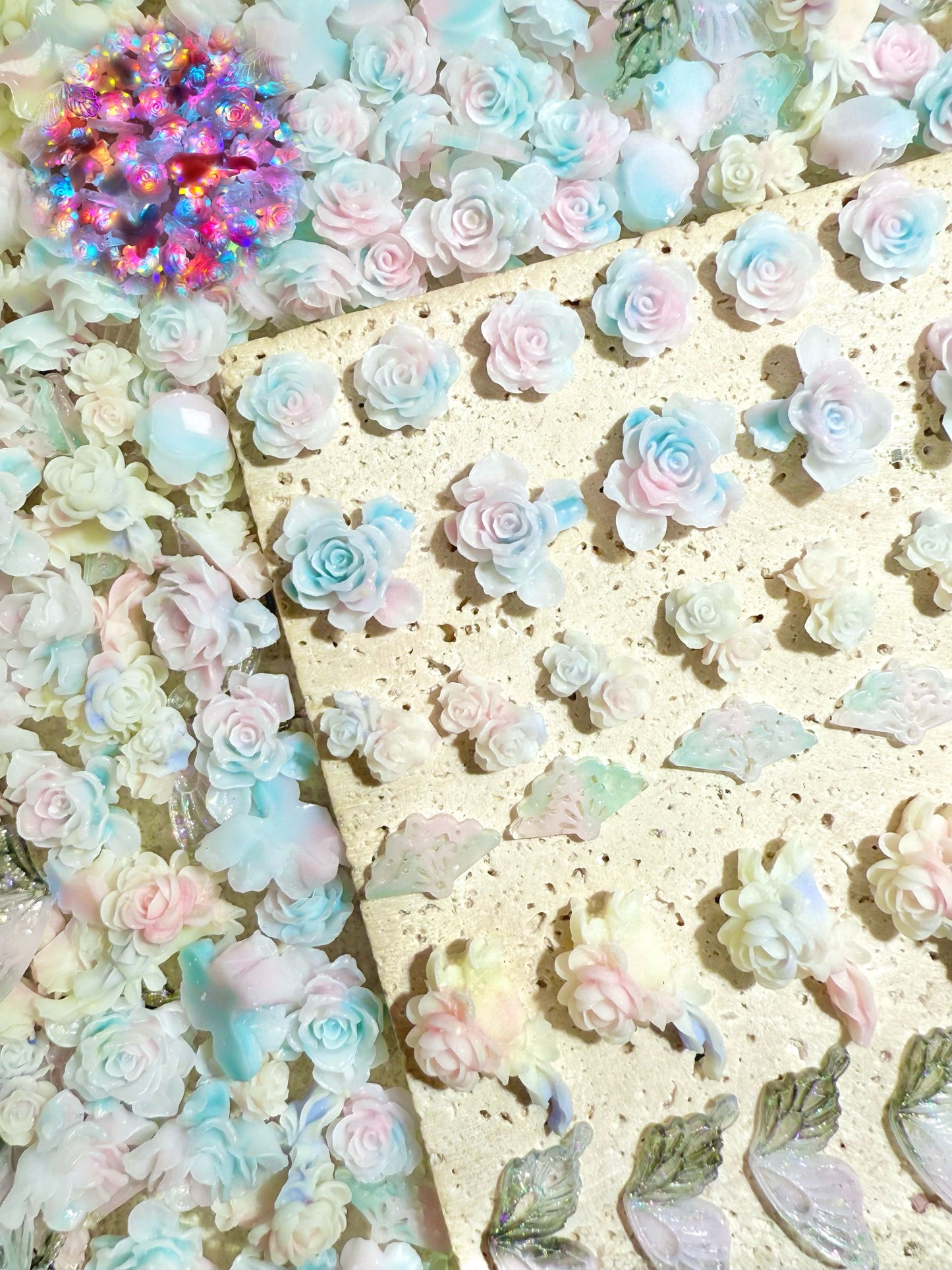 【Blue Blues】Résine lumineuse pastel, fournitures pour nail art/artisanat