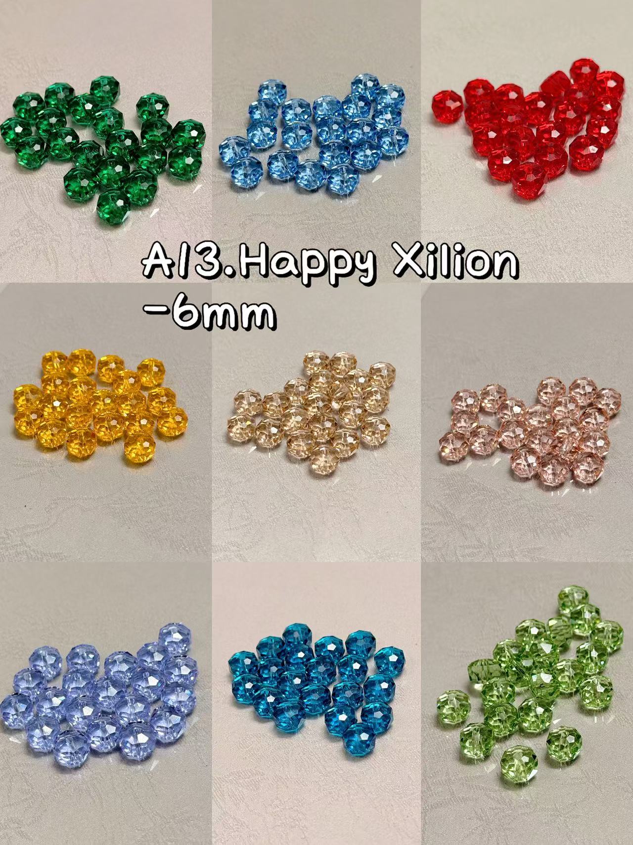A13【Happy Xilion】Swarovski Dupe wheel Beads , 6mm Iridescent colors