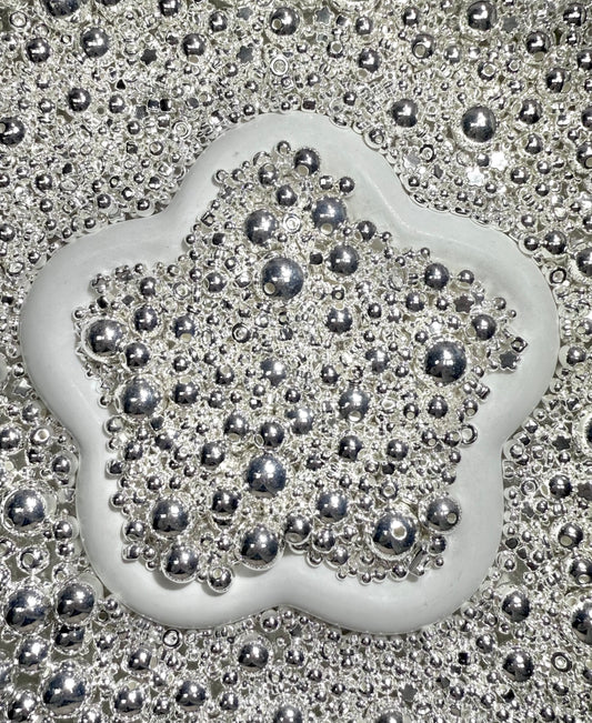 【Silver Beans】Mixed Silver bead spacers for jewelry/keychain/crafting